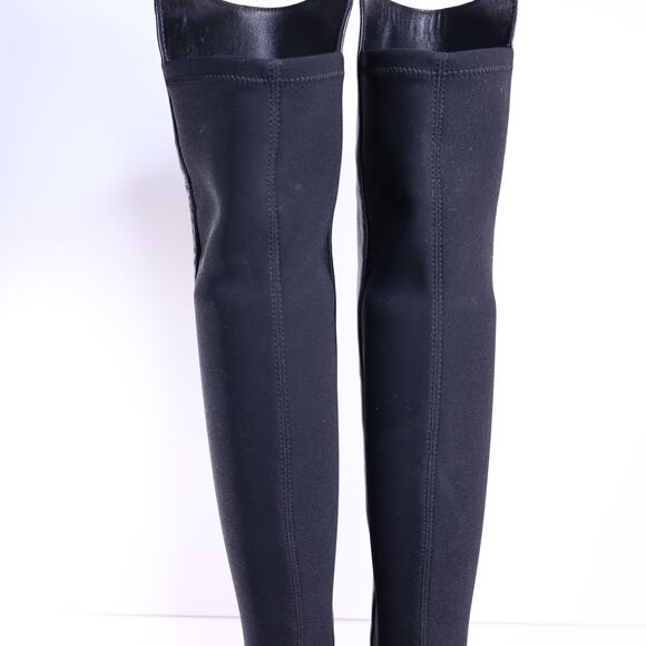 STUART WEITZMAN 5050 Bold Boot Black Calf Leather Over The Knee Boots Women's 6M - Picture 3 of 12